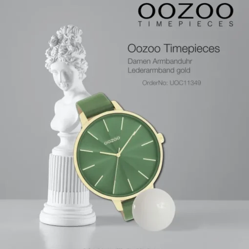 Oozoo Damen Armbanduhr Timepieces Analog Leder grün UOC11349