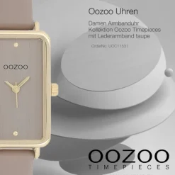 Oozoo Damen Armbanduhr Timepieces Analog Lederband taupe braun UOC11531