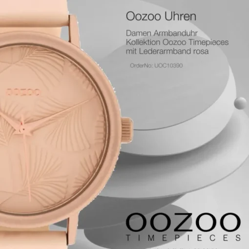 Oozoo Damen Armbanduhr Timepieces C10390 Quarzwerk Leder rosa UOC10390