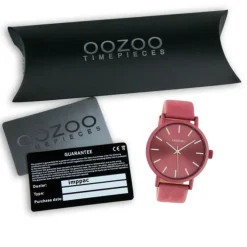 Oozoo Damen Armbanduhr Timepieces Analog Leder rot pink UOC10449