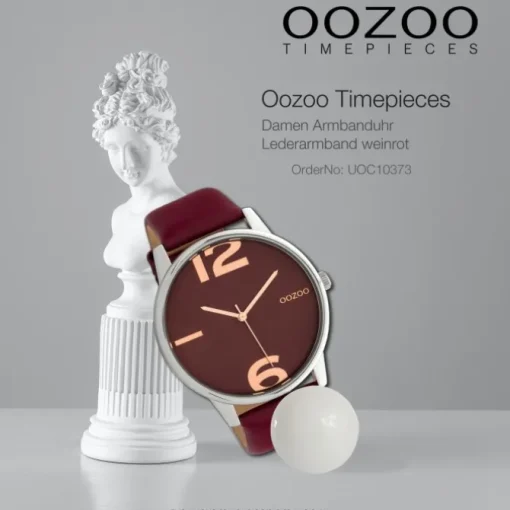 Oozoo Damen Armbanduhr Timepieces C10373 Analog Leder weinrot UOC10373