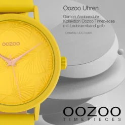 Oozoo Damen Armbanduhr Timepieces C10395 Quarzwerk Leder gelb UOC10395