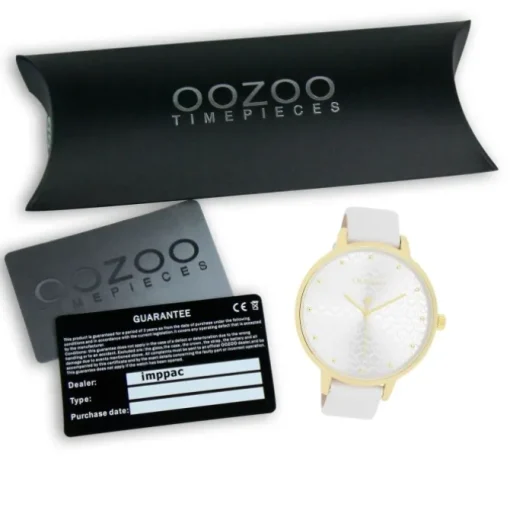 Oozoo Damen Armbanduhr Timepieces Analog Leder weiß UOC11158