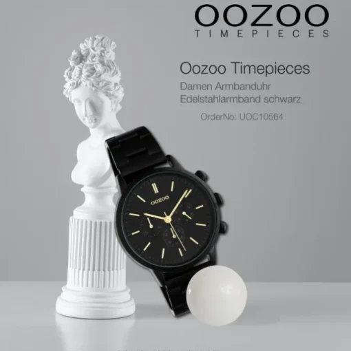Oozoo Damen Armbanduhr Timepieces C10564 Analog Edelstahl schwarz UOC10564