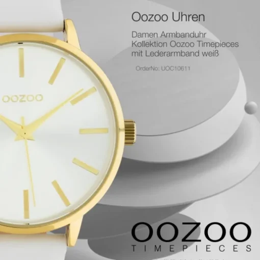 Oozoo Damen Armbanduhr Timepieces C10611 Analog Leder weiß UOC10611
