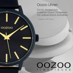 Oozoo Damen Armbanduhr Timepieces C10619 Analog Leder dunkelblau UOC10619