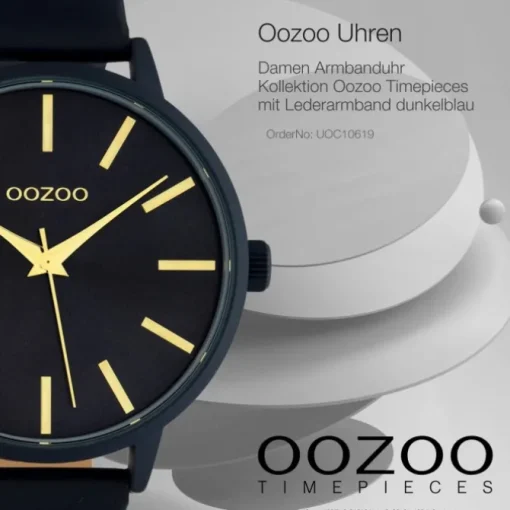 Oozoo Damen Armbanduhr Timepieces C10619 Analog Leder dunkelblau UOC10619