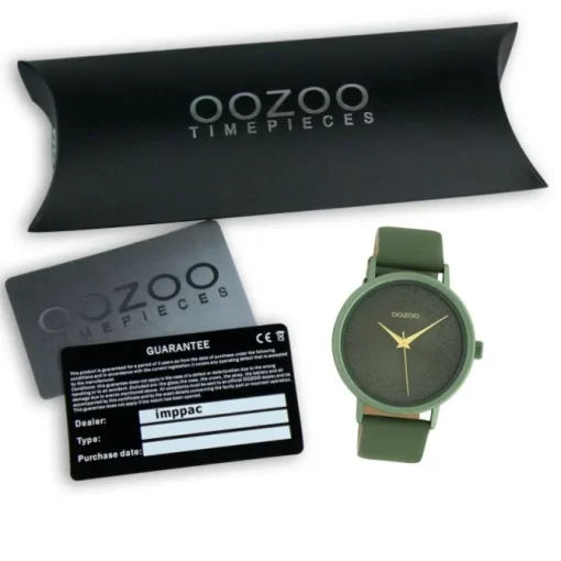 Oozoo Damen Armbanduhr Timepieces Analog Leder grün UOC10582