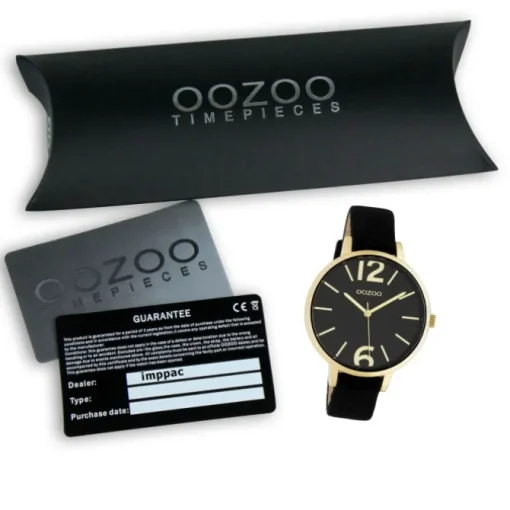 Oozoo Damen Armbanduhr Timepieces Analog Leder schwarz UOC10836