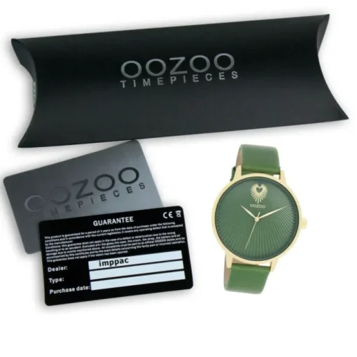 Oozoo Damen Armbanduhr Timepieces Analog Leder grün UOC11344