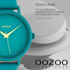 Oozoo Damen Armbanduhr Timepieces C10606 Analog Leder türkis UOC10606