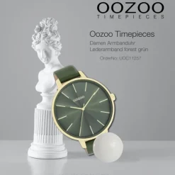 Oozoo Damen Armbanduhr Timepieces Analog Leder grün UOC11257