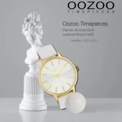 Oozoo Damen Armbanduhr Timepieces C10611 Analog Leder weiß UOC10611