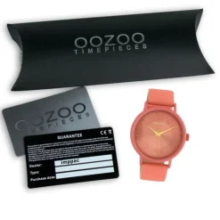 Oozoo Damen Armbanduhr Timepieces Analog Leder pfirsichrosa UOC10580