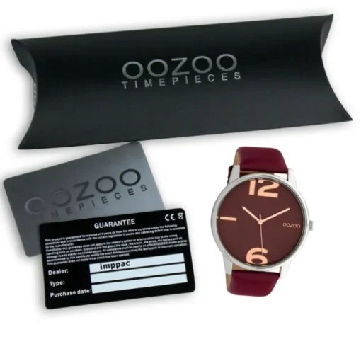 Oozoo Damen Armbanduhr Timepieces C10373 Analog Leder weinrot UOC10373