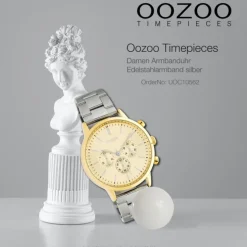 Oozoo Damen Armbanduhr Timepieces C10562 Analog Edelstahl silber UOC10562