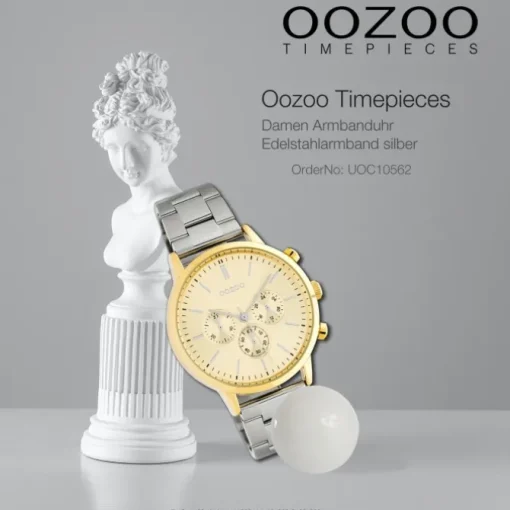 Oozoo Damen Armbanduhr Timepieces C10562 Analog Edelstahl silber UOC10562