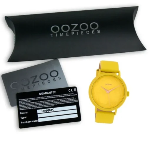 Oozoo Damen Armbanduhr Timepieces C10395 Quarzwerk Leder gelb UOC10395