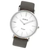 Oozoo Damen Armbanduhr Ultra Slim C20075 Analog Leder grau UOC20075