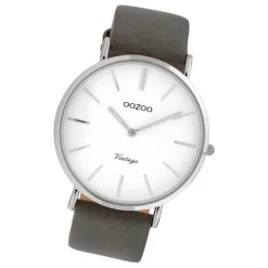Oozoo Damen Armbanduhr Ultra Slim C20075 Analog Leder grau UOC20075