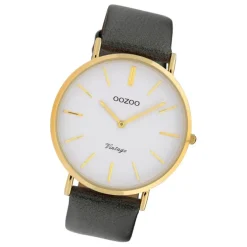 Oozoo Damen Armbanduhr Ultra Slim C20077 Analog Leder silber UOC20077