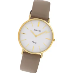 Oozoo Damen Armbanduhr Ultra Slim C20089 Analog Leder hellbraun UOC20089
