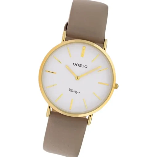 Oozoo Damen Armbanduhr Ultra Slim C20089 Analog Leder hellbraun UOC20089