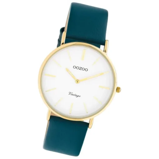 Oozoo Damen Armbanduhr Ultra Slim C20229 Analog Leder türkis UOC20229