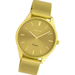 Oozoo Damen Armbanduhr Ultra Slim Quarzwerk Edelstahl mustard UOC20005