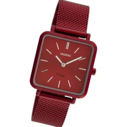 Oozoo Damen Armbanduhr Ultra Slim C20011 Quarz Edelstahl weinrot UOC20011