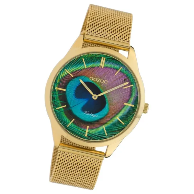 Oozoo Damen Armbanduhr Ultra Slim C10251 Analog Edelstahl gold UOC10251