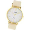 Oozoo Damen Armbanduhr Ultra Slim C9961 Quarzwerk Leder creme UOC9961