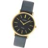 Oozoo Damen Armbanduhr Ultra Slim C9974 Quarzwerk Leder dunkelgrau UOC9974
