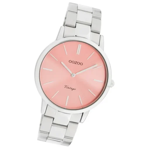 Oozoo Damen Armbanduhr Ultra Slim C20028 Analog Edelstahl silber UOC20028