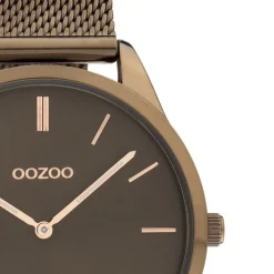 Oozoo Damen Armbanduhr Ultra Slim Quarzwerk Edelstahl braun UOC20009