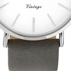 Oozoo Damen Armbanduhr Ultra Slim C20075 Analog Leder grau UOC20075