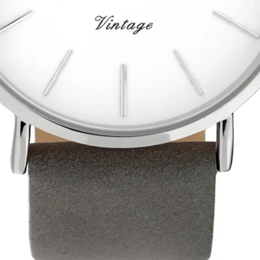 Oozoo Damen Armbanduhr Ultra Slim C20075 Analog Leder grau UOC20075