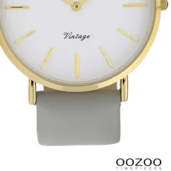 Oozoo Damen Armbanduhr Ultra Slim Leder grau UOC20078