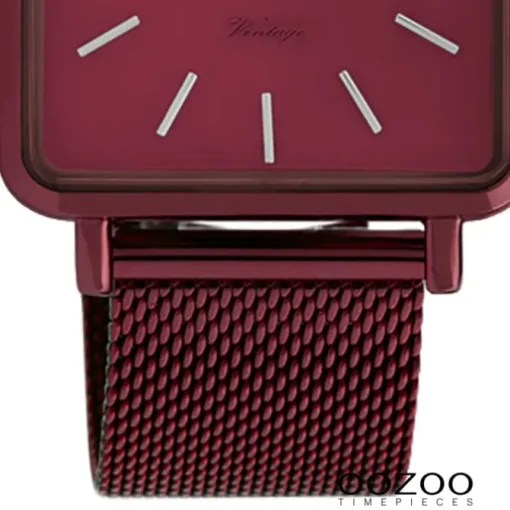 Oozoo Damen Armbanduhr Ultra Slim C20011 Quarz Edelstahl weinrot UOC20011