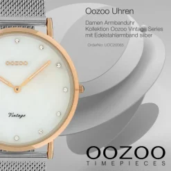 Oozoo Damen Armbanduhr Ultra Slim C20065 Analog Edelstahl silber UOC20065