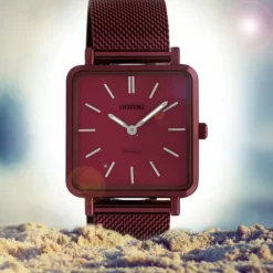 Oozoo Damen Armbanduhr Ultra Slim C20011 Quarz Edelstahl weinrot UOC20011