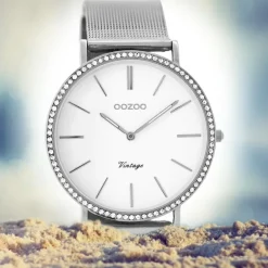 Oozoo Damen Armbanduhr Ultra Slim C8890 Quarz Edelstahl silber UOC8890