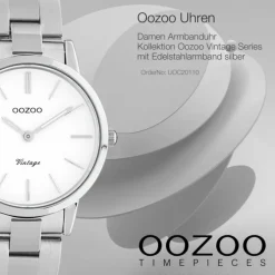 Oozoo Damen Armbanduhr Ultra Slim Analog Edelstahl silber UOC20110