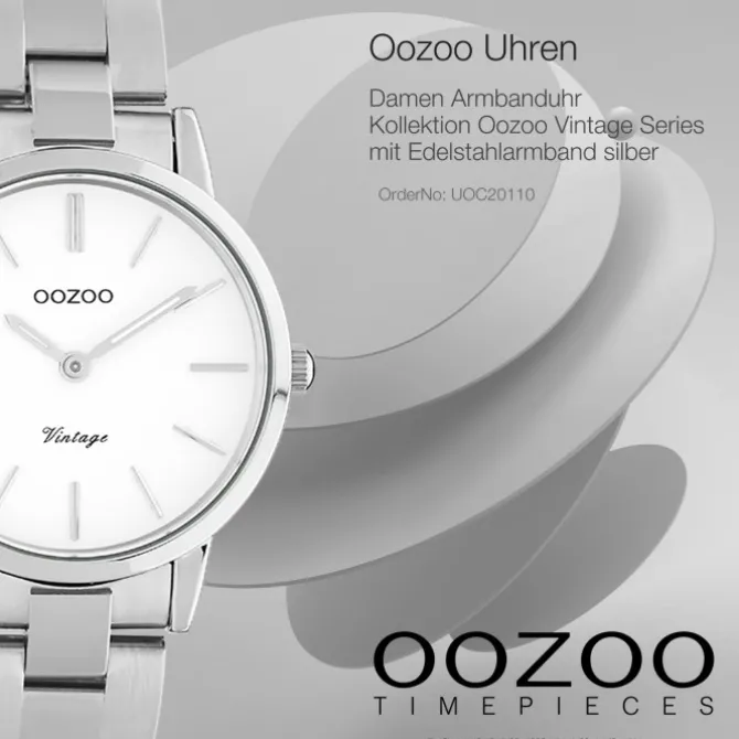Oozoo Damen Armbanduhr Ultra Slim Analog Edelstahl silber UOC20110