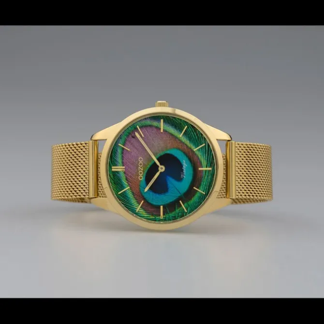 Oozoo Damen Armbanduhr Ultra Slim C10251 Analog Edelstahl gold UOC10251