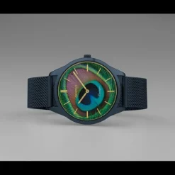 Oozoo Damen Armbanduhr Ultra Slim C10252 Analog Edelstahl blau UOC10252