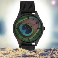 Oozoo Damen Armbanduhr Ultra Slim C10253 Analog Edelstahl schwarz UOC10253