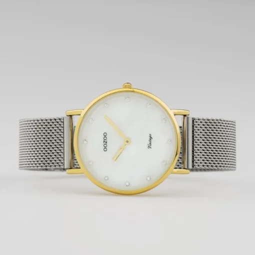 Oozoo Damen Armbanduhr Ultra Slim C20120 Analog Edelstahl silber UOC20120