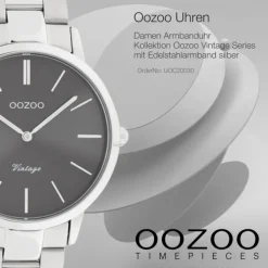 Oozoo Damen Armbanduhr Ultra Slim C20030 Analog Edelstahl silber UOC20030