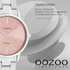 Oozoo Damen Armbanduhr Ultra Slim C20040 Analog Edelstahl silber UOC20040